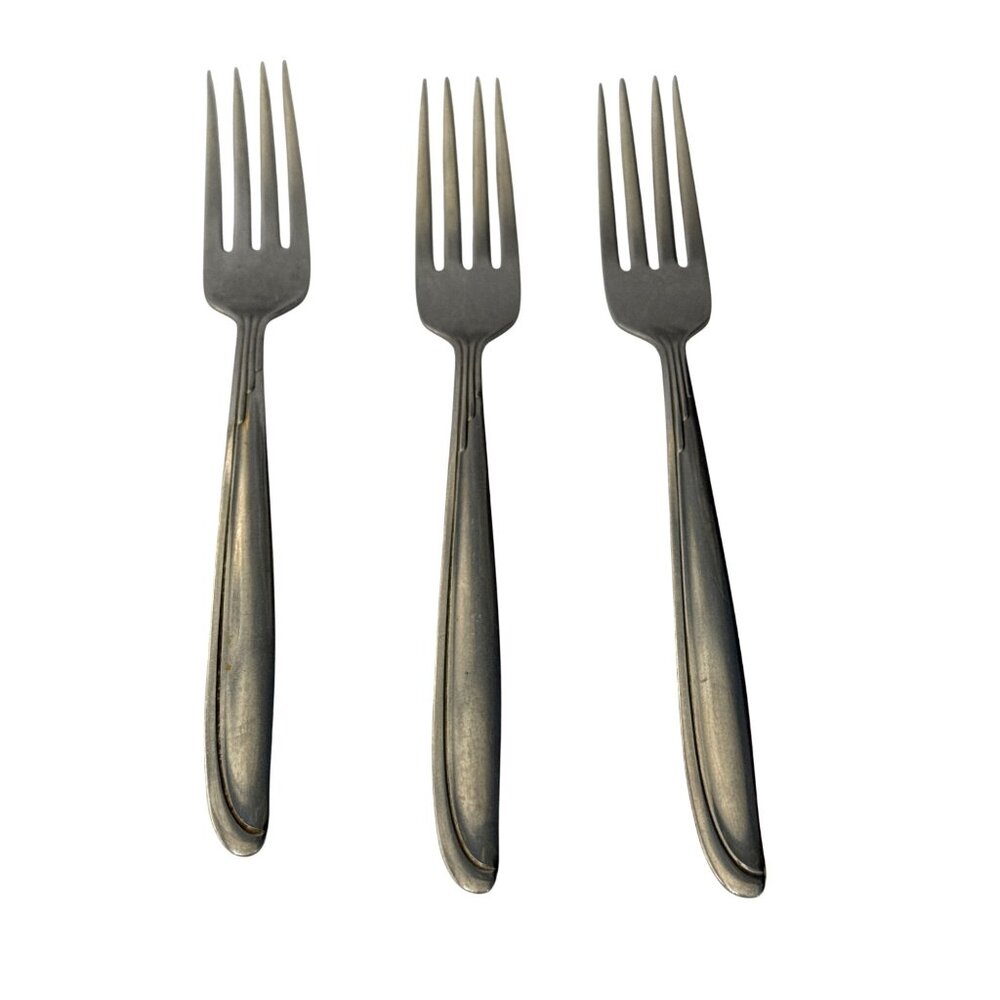 Oneida Sand Dune Groove Down Side Stainless Steel Dinner Forks Set of 3